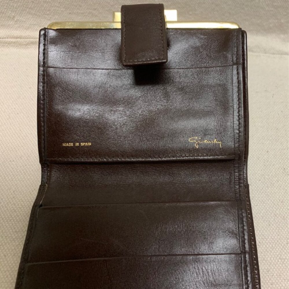 Vintage Givenchy 4g monogram jacquard design brown wallet with coin purse - Picture 7 of 15